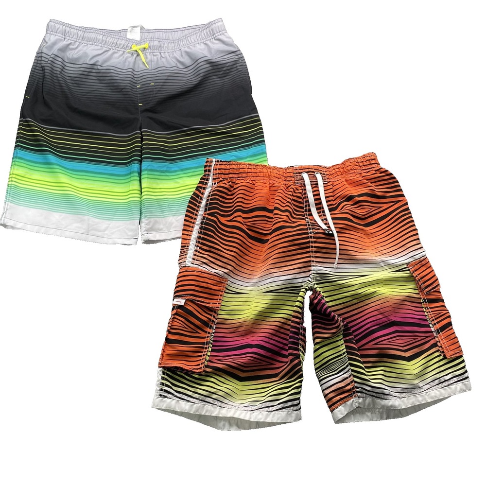 Swim Board Shorts Lot of 2 Men's‎ XL Beach Tropical Retro 90's Surf Skate Street